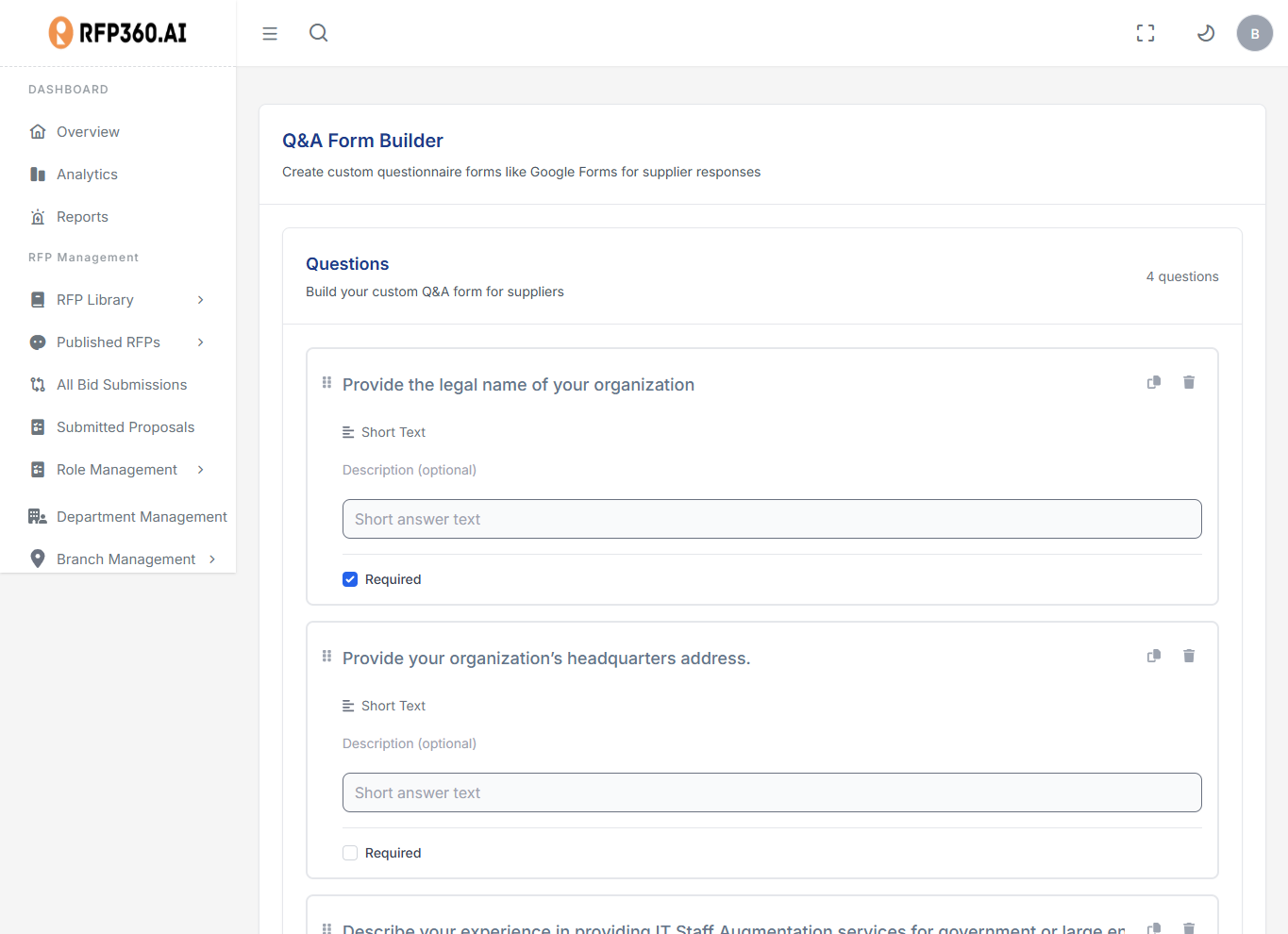 Conditional Questionnaires